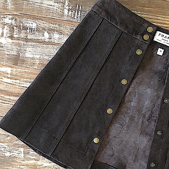 Frame Denim Suede Button Front Skirt - Picture 12 of 16